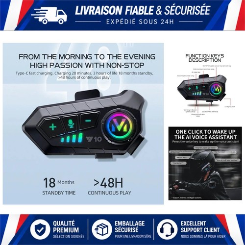 Intercom bluetooth pour - bluetooth, 5.3