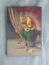 AQUARELLE sur bois, ancienne