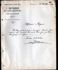 MONTLUCON (03) PUBLIC WORKS SETS / CERAMIC TILE ""F. BRETHOMIER"" 1912