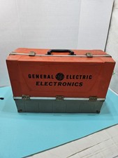 GE Radio / TV Repairman Vacuum Tube Case Caddy Vintage Orange.. Plus Tubes