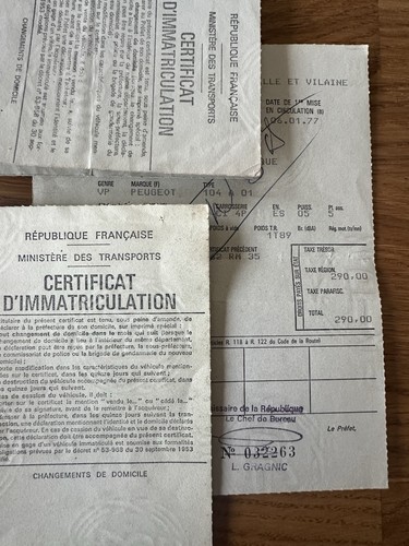 Document administratif peugeot - document,