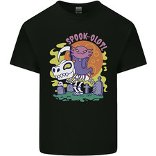 Spookolotl Funny Halloween Axolotl Grim Reaper Mens Light Cotton T-Shirt