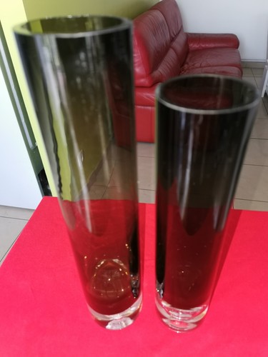 Lot vases verre fumé - lot, de