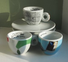 Illy Espresso Cups with Saucers Set of Three