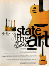 vtg 90s GODIN ACOUSTICASTER MAGAZINE PRINT AD Acoustic Electric Guitar Pinup