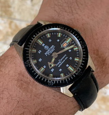 1960's Vintage Mortima Diver watch Super Datomatic Men's Wristwatch 38mm Black