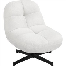 Chaise de Salon en Tissu Bouclette Petit Fauteuil Salon Rebondi