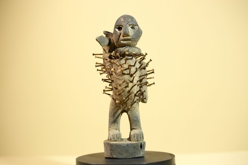 Kongo nail fetish statue - kongo,