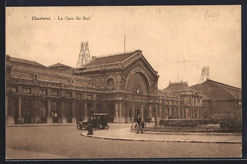 Cpa charleroi gare du sud - charleroi,,
