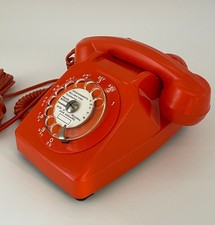 TELEPHONE VINTAGE SOCOTEL S63 ORANGE TÉLÉPHONE A CADRAN - 1977