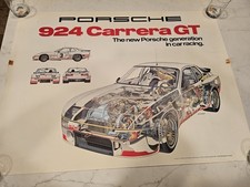 Porsche original poster 30x40" 924 Carrera GT Racing cutaway/see thru 1980