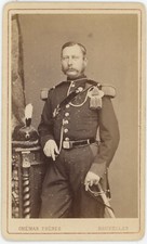 CDV c1870. Belgian military, senior officer by Ghémar in Brussels. Militaria