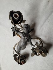 Ancienne Supension 3 Lampes Ange Putti