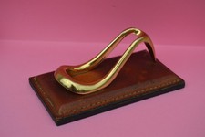 LONGCHAMP France - pipe holder - metal and leather - smoking object