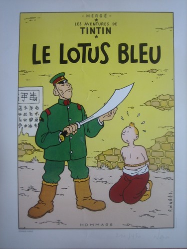 Affiche narès signée tintin - affiche,