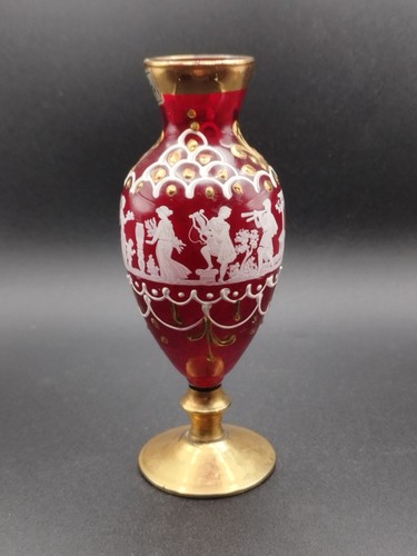Vase vintage verre rouge - vase,