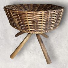 Vintage 70s Rattan Stool