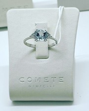 ANQ 308 Bague Femme En Or Blanc Avec Aigue-Marine Et Diamants Comete -10% Remise