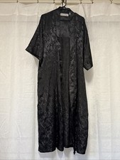 Contessa Di Roma Polyester Black Paisley Print Lingerie Robe Size 1X NO BELT