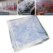 Bâche PVC Transparente 10Mil Housse Imperméable avec Oeillets Renforcés Méta