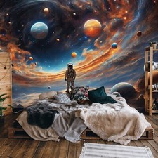 Giant photo wallpaper wall mural 312x219 cm Space Bedroom Planets Night Sky kids