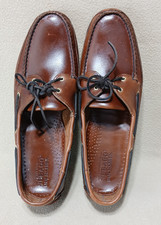 Authentic SEBAGO Docksides Brown Leather 2~Eye Moc Toe Boat Shoes Mens Size 16 M