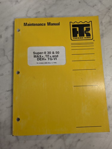 Thermo king maintenance - maintenance, manual