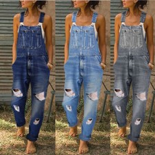 Femmes Denim Jeans Salopette
