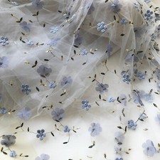 Dentelle En Tulle Grise Par Mètre Dentelle Brodée Florale Grise Pour Robe