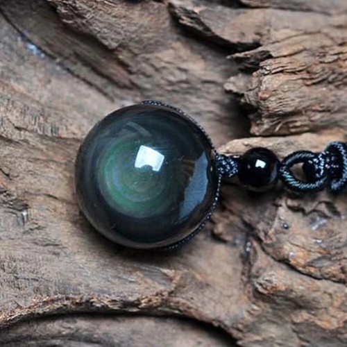 Pendentif obsidienne oeil - en,