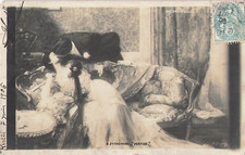 CP SALON 1903 VERTIGO BY ETCHEVERRY - KISSING COUPLE 1 CORNER MISSING 39370