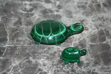 lot of 2 malachite turtles, natural stone