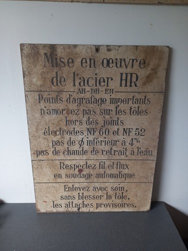 Ancienne plaque bois mise - plaque,
