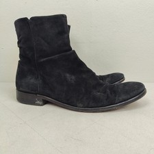 John Varvatos Morrison Sharpei Boots Mens 10.5 Black Suede Leather Made in Italy