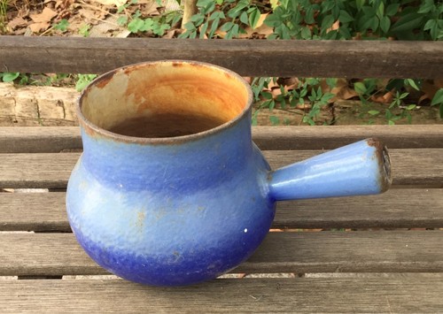 Ancien pot fer émaillé - fer,