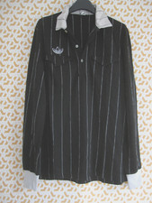 Maillot Arbitre Adidas trefoil Porté 70'S ventex Football vintage noir shirt - M