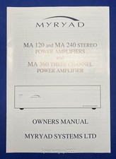 Original Myryad Systems MA-120 240 360 Amplifier Owners Manual
