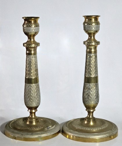 Paire flambeaux bougeoirs - paire,