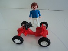 PLAYMOBIL vintage city enfant kart rouge voiture à pédales set 3358 3596 de 1982