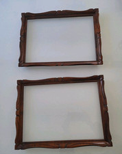 Antique Wood Carved Art Deco Frame Pair, Set of 2 Photo Frames or Painting 