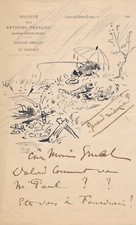 Au bieur Léon GRUEL autograph letter signed with DRAWING Fourdrain