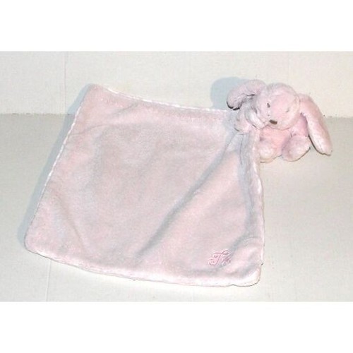 Doudou lapin rose mouchoir - rose,
