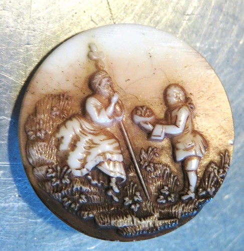 Bouton xixème porcelaine - xixème,