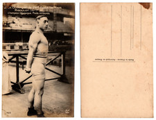1924 RPPC France Olympics Poids Mi-Lourds Gold Winner Weight Lifting Original