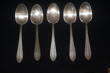 Lot of 5 large spoons - hallmark 84 and Dussop - silverware 1910 -1930
