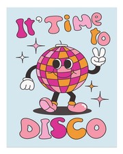 Affiche boule disco rétro art