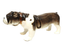 Lomonosov Porcelaine Animal Figurine De Un Anglais Bulldog Marron Foncé Couleur