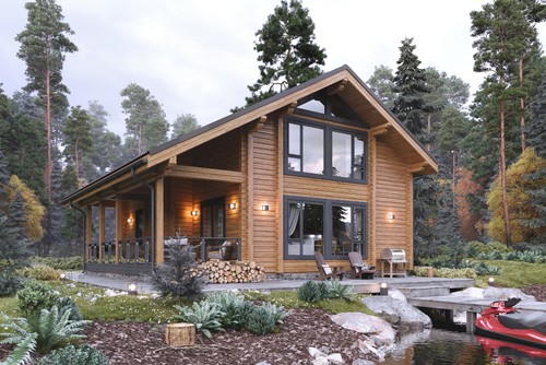 Prefab log cabin home kit - cabin,