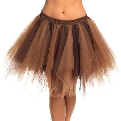 Jupe courte tulle marron - courte, en