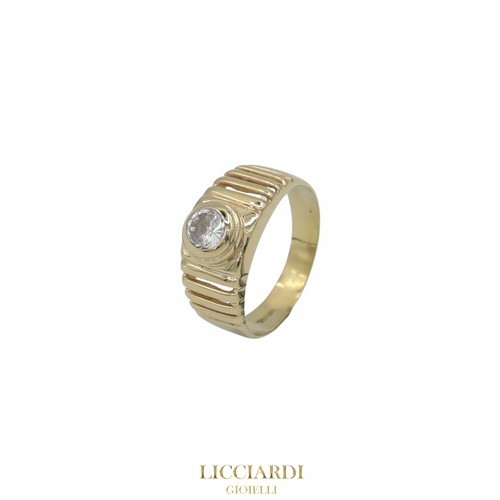 Bague solitaire homme jaune - bague, or